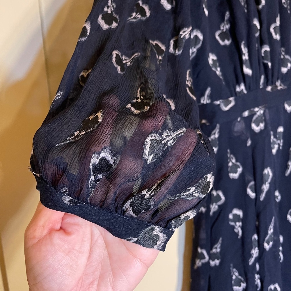 ba&sh Navy Blue Patterned Dress - Picture 3 of 9